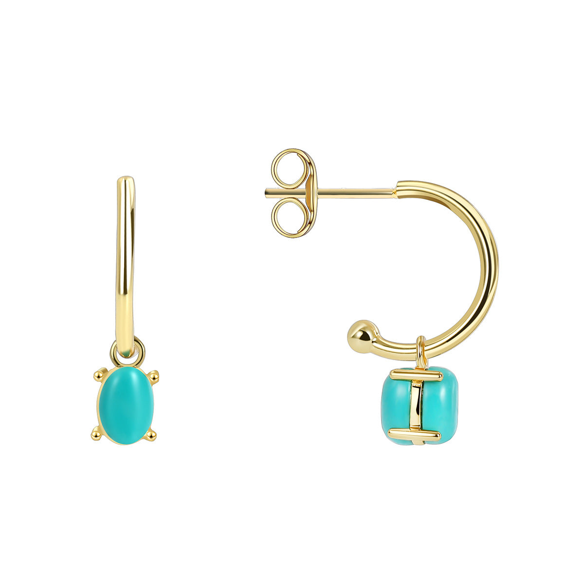 French Vintage Fashion Turquoise Earrings