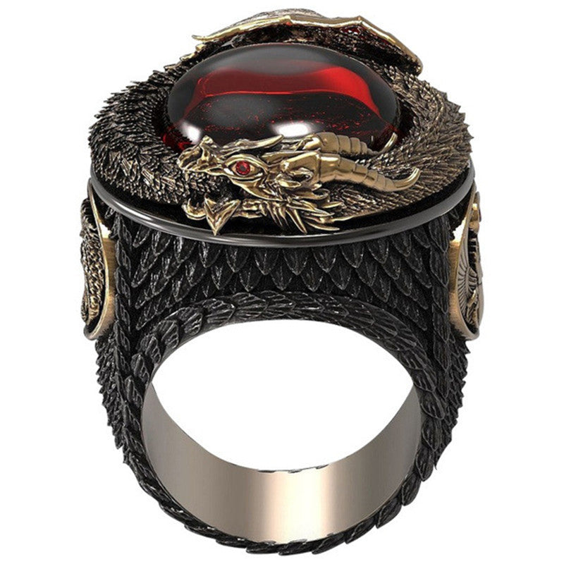 Vintage Fashion Men's Carved Ring