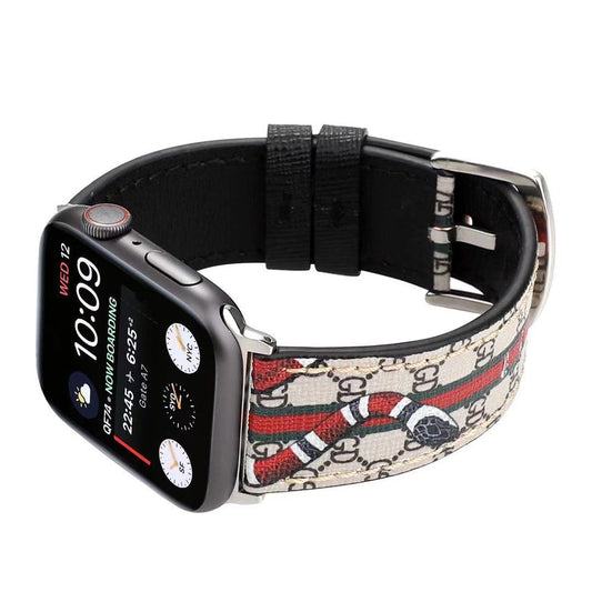 Trendy Snake Design Leather Watch Strap Band for Apple Watch