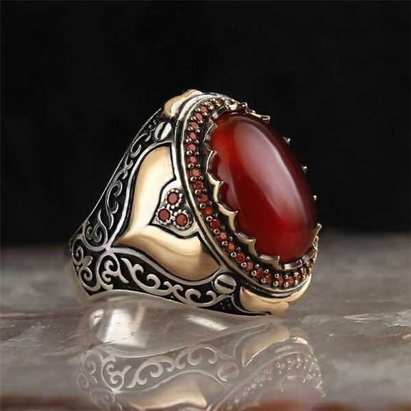 Vintage Fashion Men's Carved Ring