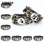 A-Z Letter Pattern 26 Initial Letters Alphabet Braided Multilayer Leather Bracelet