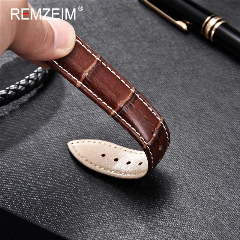 Luxury Calfskin Leather Watch Strap for Men and Women