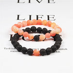 Natural Lava Stone Beaded Bracelet Set