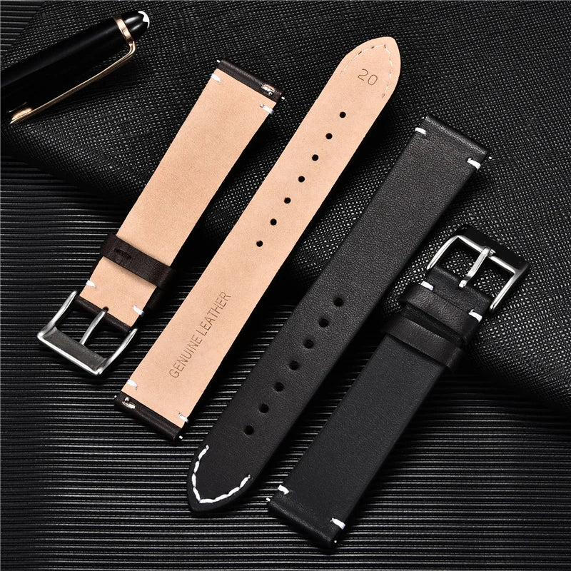 Sophisticated Quick-Release Leather Watch Straps