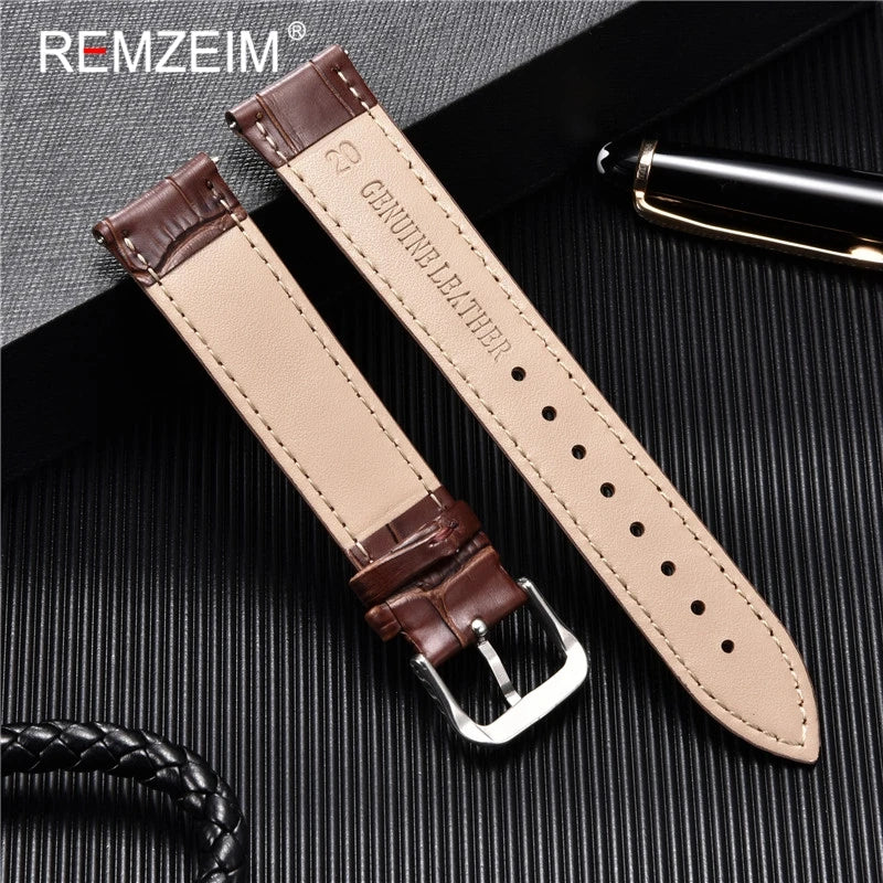 Luxury Calfskin Leather Watch Strap for Men and Women