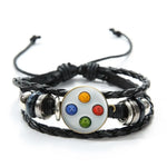 Old Video Game Controller Men Leather Bracelet