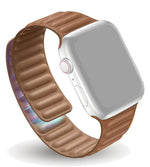 Leather Link Band with Magnetic Loop Strap For Apple Watch