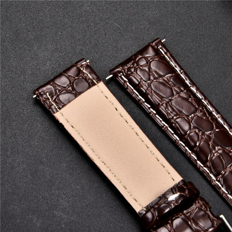 Elegant Crocodile Leather Wrist Watch Strap