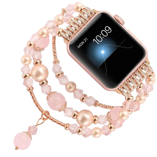 Beaded Pearl Link bracelet band strap For Apple watch