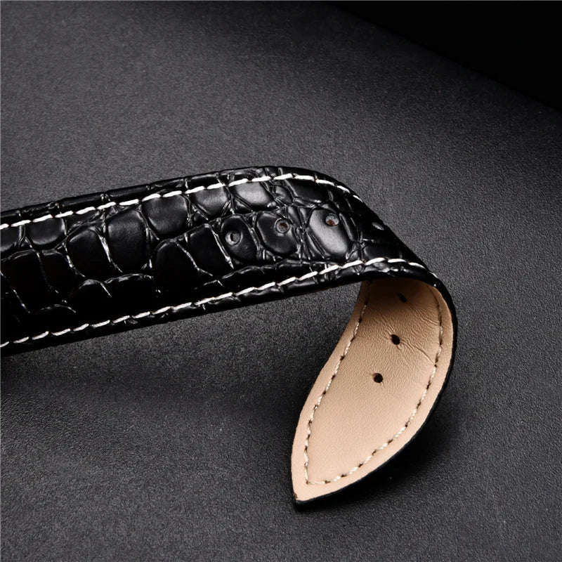 Elegant Crocodile Leather Wrist Watch Strap