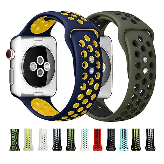 Trendy Silicone Sport Strap For Apple Watch -  38 40 41mm (S - M)