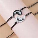 Lovers 2Pcs Set Charm Tai Chi Yin Yang Woven Bracelet for Couples
