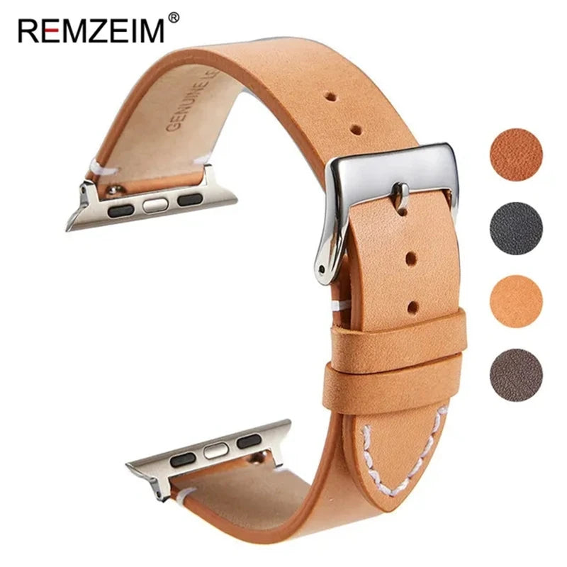 Genuine Cow Leather Strap for Apple Watch