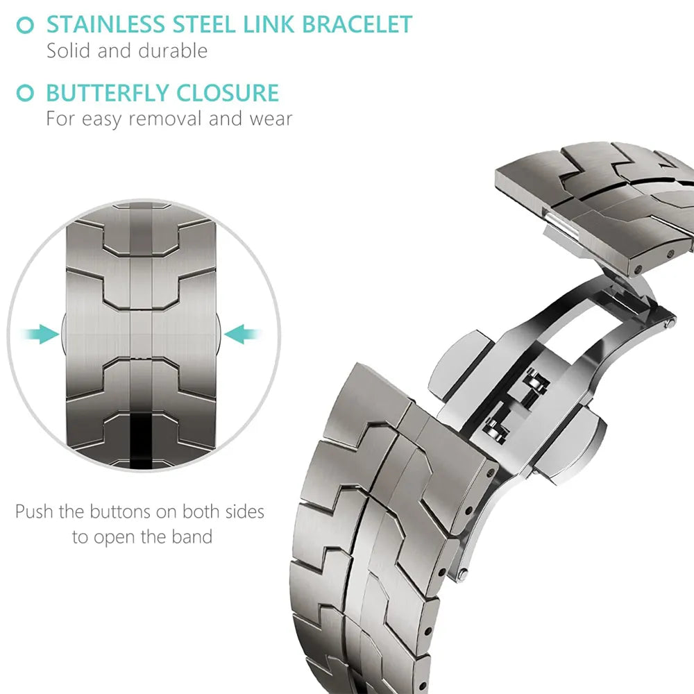 Stainless Steel Bracelet Ultra Titanium Colour Strap For Apple Watch