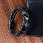 Men's Charm Braided Rope Bracelet with Magnetic Buckle