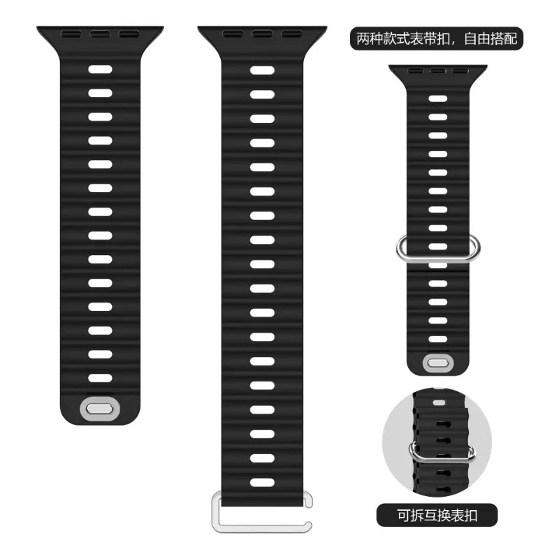 Ocean Silicone Strap For Apple Watch Band