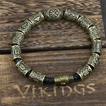 Norse Runic Runes Beads Charm  Bracelet