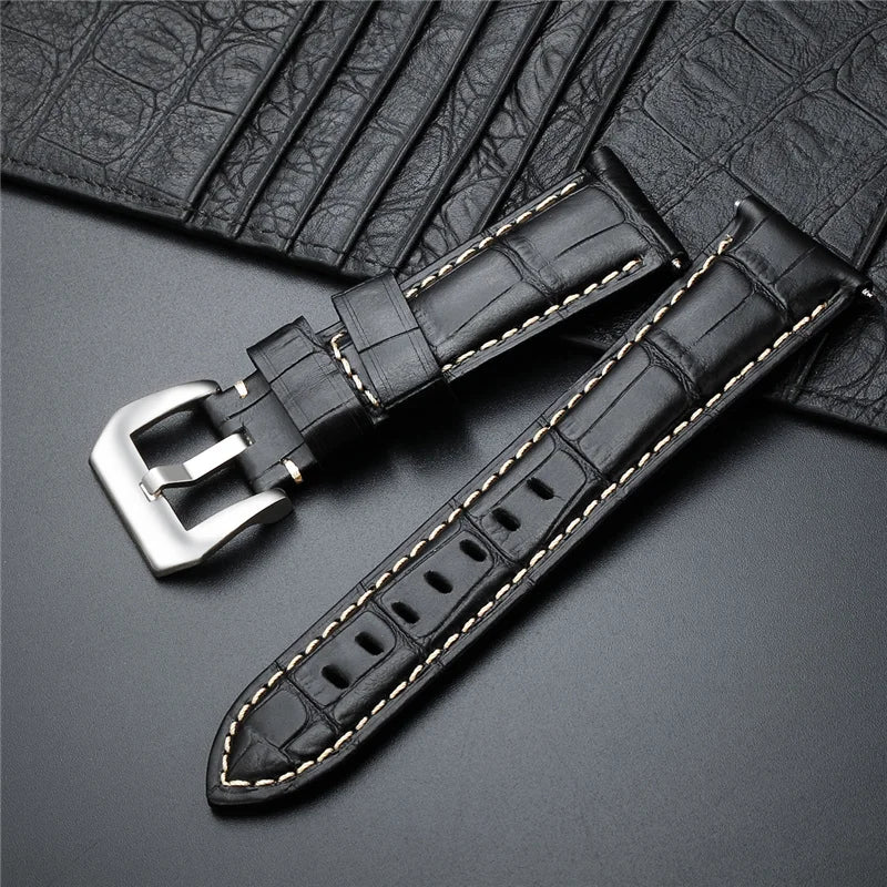 Premium Leather Watch Straps with Stainless Steel Buckle