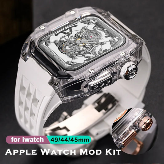 Luxury Glacier Case and Silicone Band Modification Kit for Apple Watch