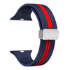 Midnight Blue Red - Silver Buckle / 38mm 40mm 41mm