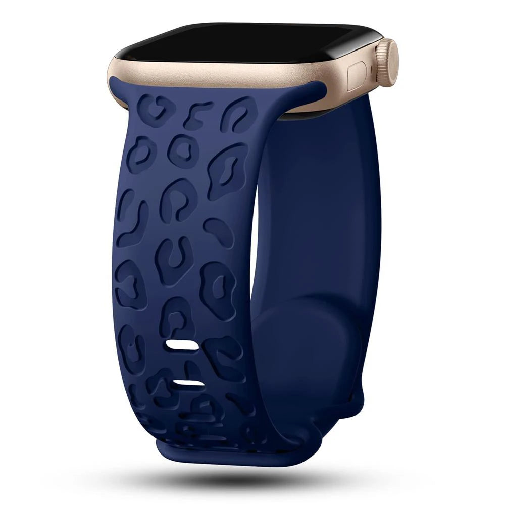 Engraved Silicone Strap for Apple Watch – Leopard Patterns