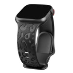 Engraved Silicone Strap for Apple Watch – Leopard Pattern Design