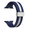 Midnight Blue White - Silver Buckle / 38mm 40mm 41mm