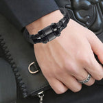 Men's Luxury Stainless Steel and Woven Leather Bracelet