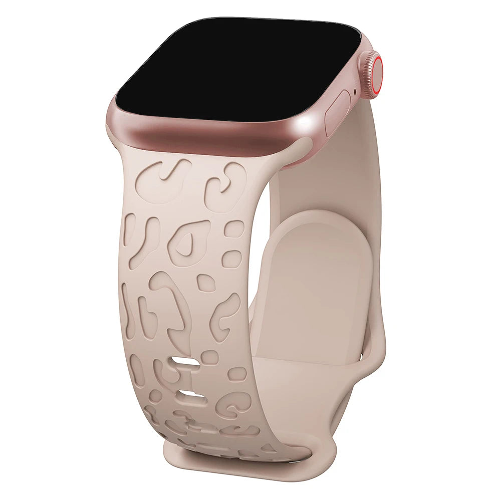 Engraved Silicone Strap for Apple Watch – Leopard Patterns