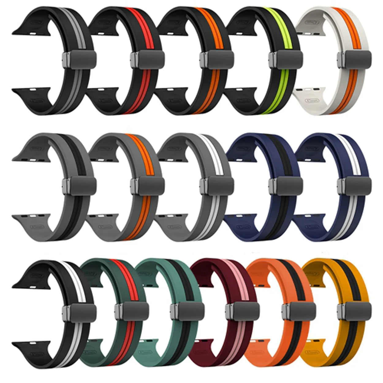 Trendy Magnetic Silicone Strap For Apple Watch Band