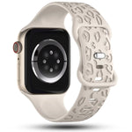 Engraved Silicone Strap for Apple Watch – Leopard Pattern Design