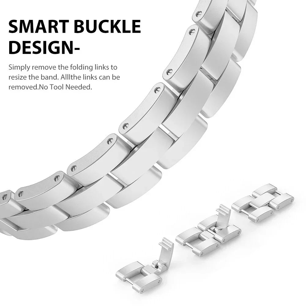 Stoned Stainless Steel Strap + Protective Case for Apple Watch Band