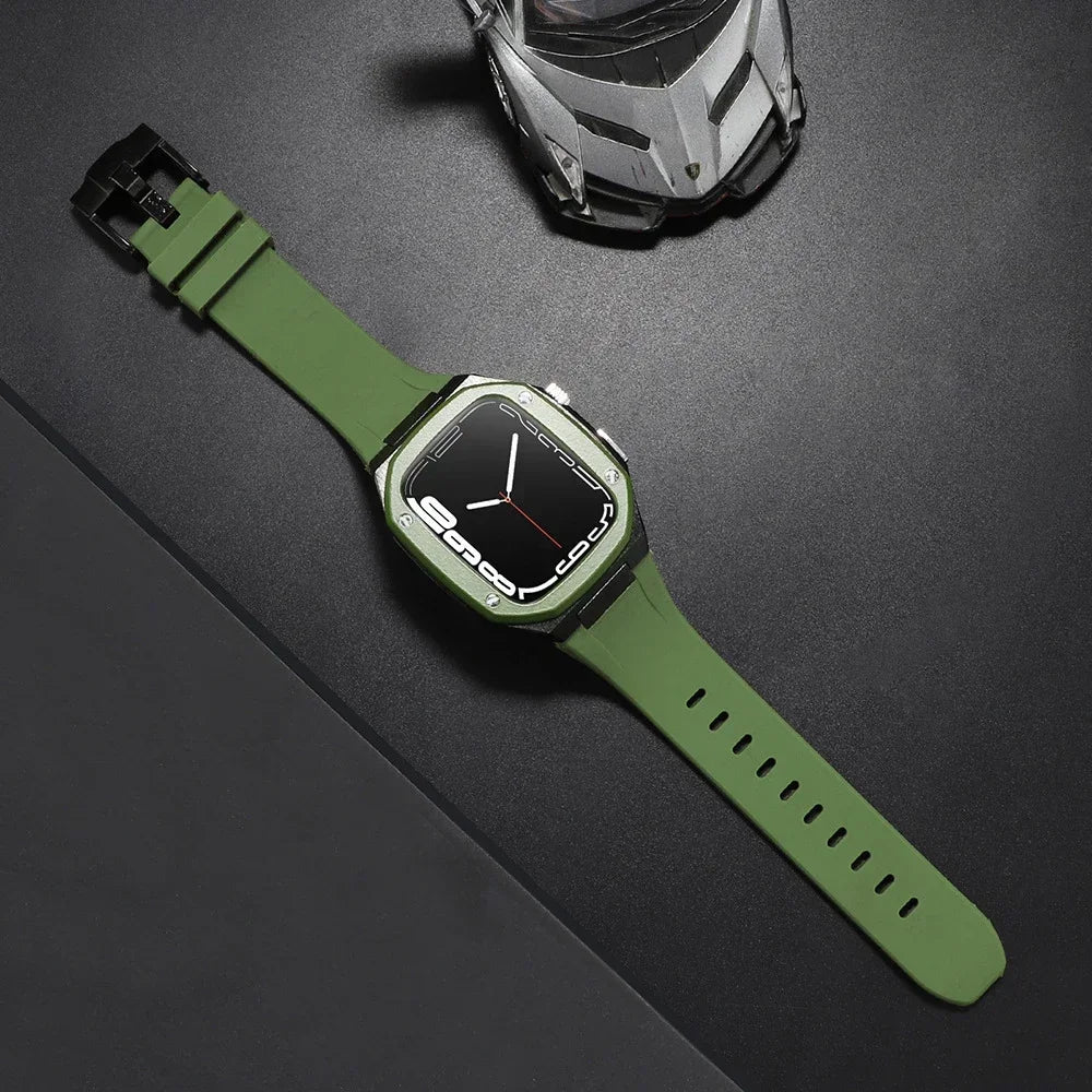 Stainless Steel Case and Silicone Strap Modification Kit for Apple Watch