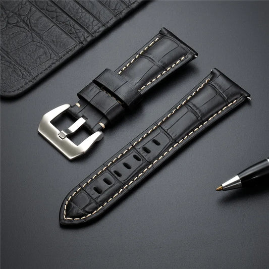 Premium Leather Watch Straps with Stainless Steel Buckle