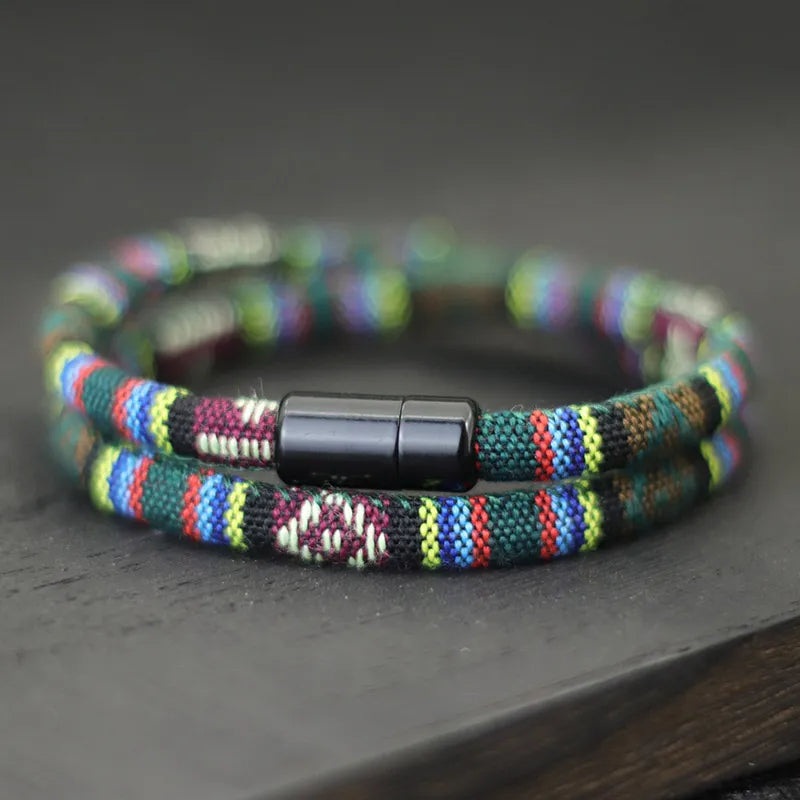 Bohemian Double-Layer Rope Bracelet for Men and Women