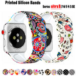 Trendy Printed Silicone band For Apple Watch ultra 49mm series 8 7 41mm 45mm44mm 40mm 42mm 38mm silicone sport bracelet iwatch 6 5 4 3 Se strap