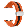 Orange Black - Silver Buckle / 38mm 40mm 41mm