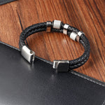 Men's Charm Braided Rope Bracelet with Magnetic Buckle