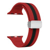 Red Black - Silver Buckle / 38mm 40mm 41mm