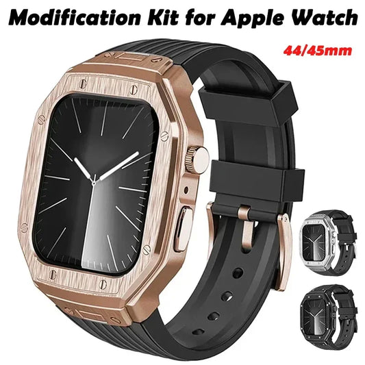 Luxury Metal Case and TPU Strap Modification Kit for Apple Watch