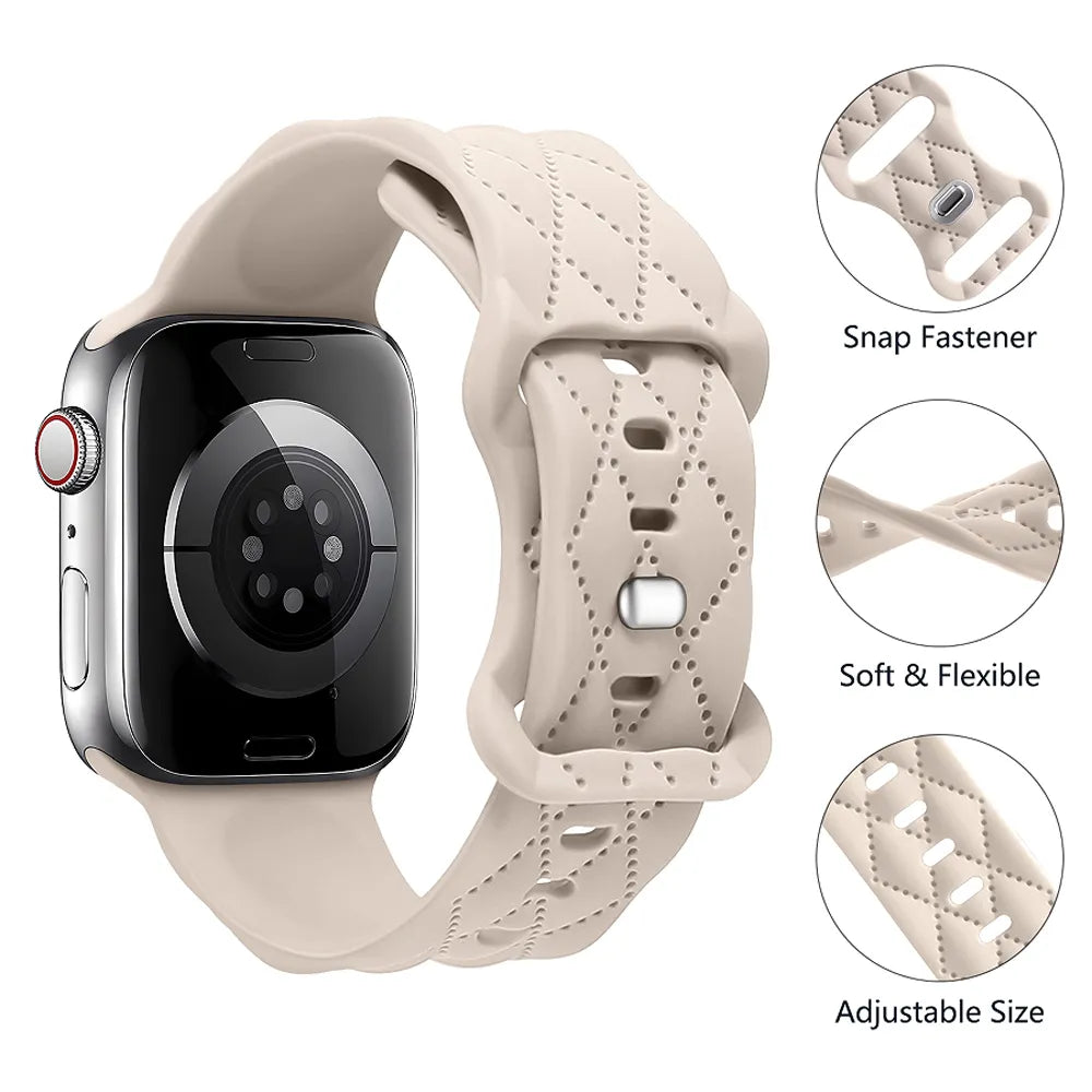 Patterned Silicone strap For Apple Watch Band