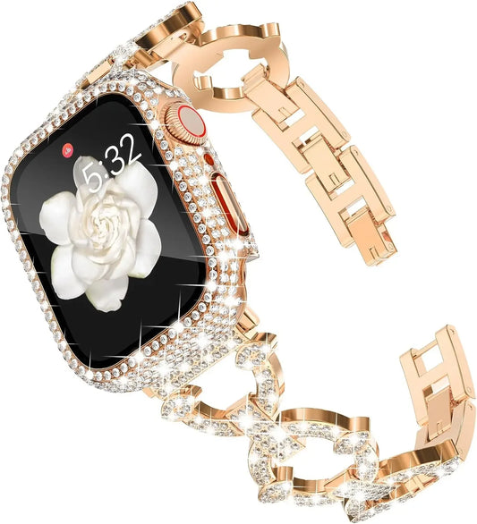 Diamond Effect Case + Strap Bracelet For Apple Watch