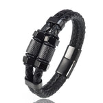 Men's Luxury Stainless Steel and Woven Leather Bracelet