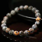 Natural Flame Stone Beaded Bracelet for Chakra and Meditation