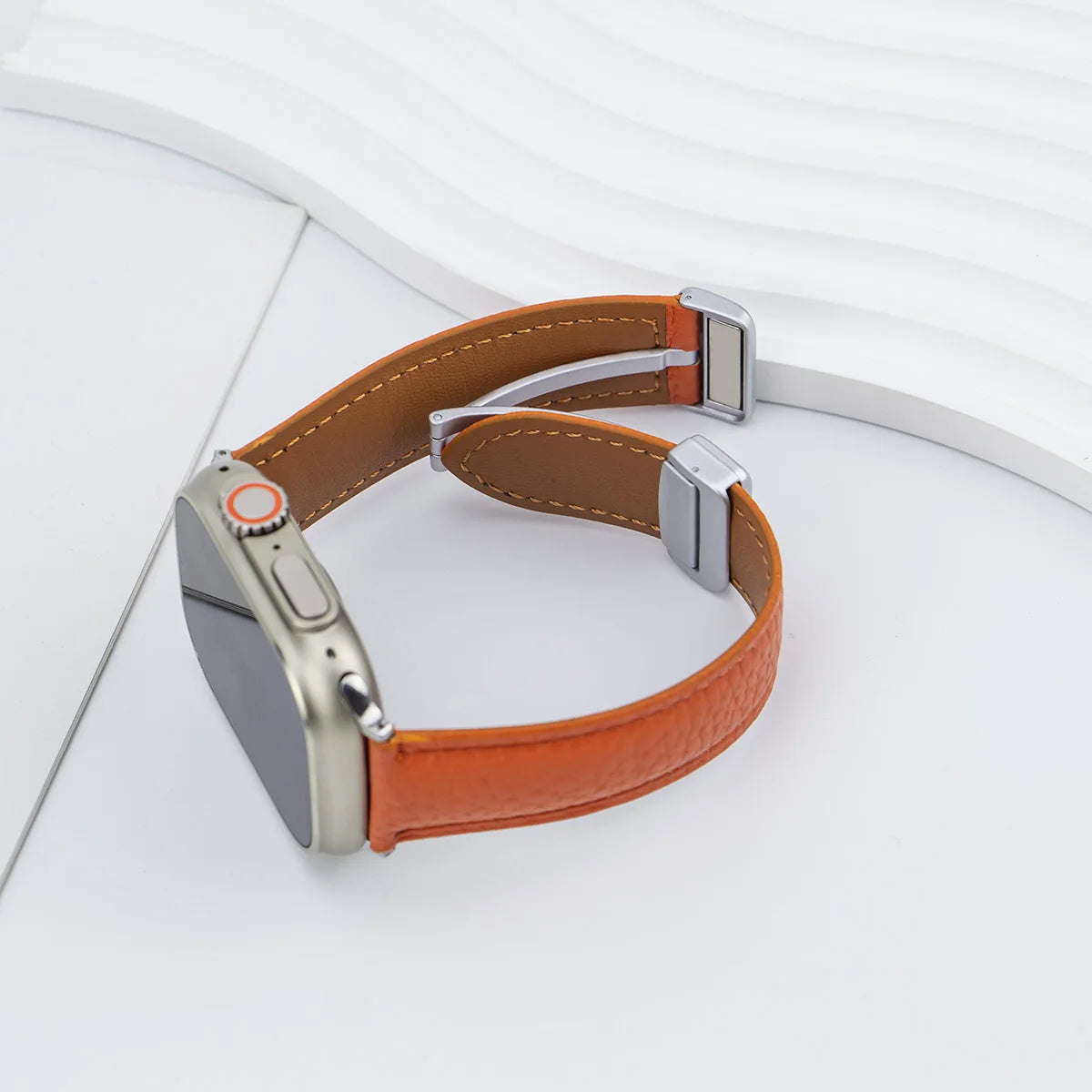 Leather Magnetic Buckle Strap for Apple Watch