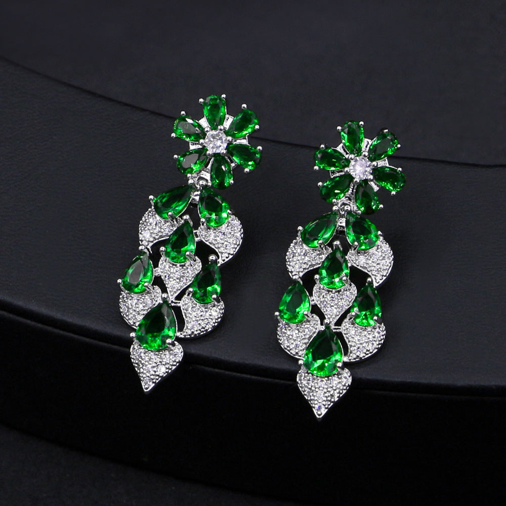 Fashion Vintage Emerald Tassel Earrings