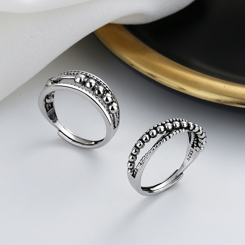Vintage Silver Couple Ring Fashion Jewellery