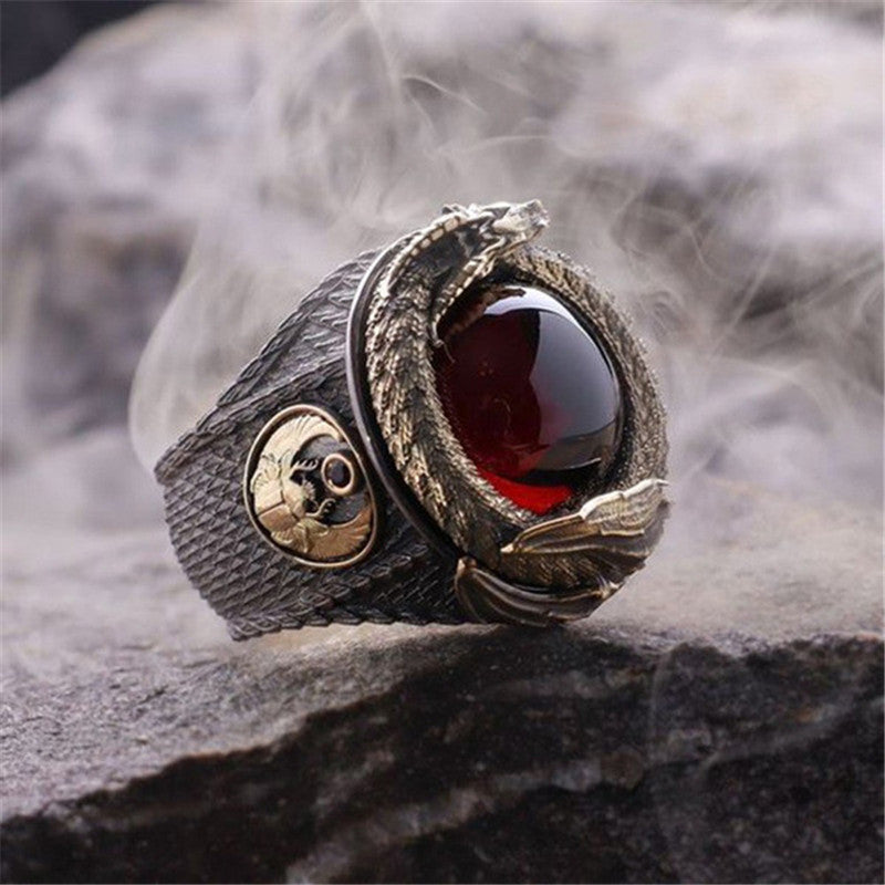 Vintage Fashion Men's Carved Ring